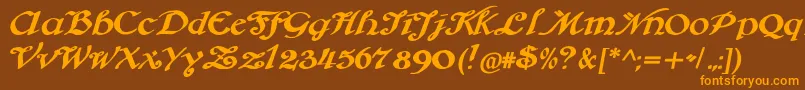 Brausepulver-Schriftart – Orangefarbene Schriften auf braunem Hintergrund