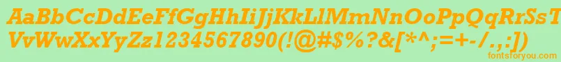 AstuteSsiBoldItalic Font – Orange Fonts on Green Background