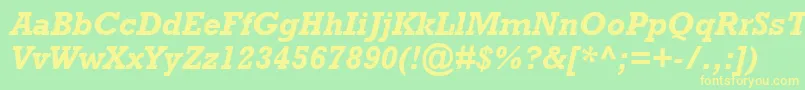 AstuteSsiBoldItalic Font – Yellow Fonts on Green Background