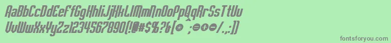 Fonte EmpanadaBoldItalic – fontes cinzas em um fundo verde