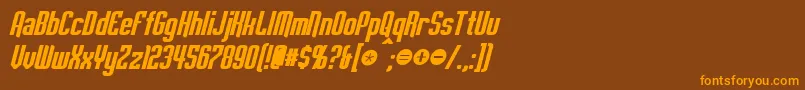 EmpanadaBoldItalic-fontti – oranssit fontit ruskealla taustalla
