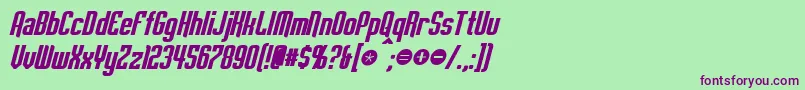 Czcionka EmpanadaBoldItalic – fioletowe czcionki na zielonym tle
