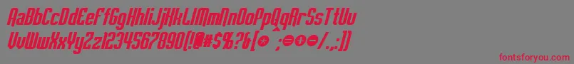 Fonte EmpanadaBoldItalic – fontes vermelhas em um fundo cinza