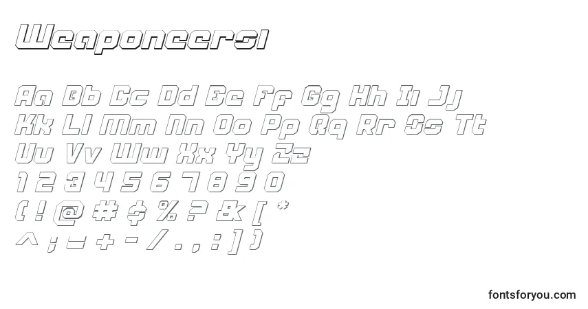 Weaponeersi Font – alphabet, numbers, special characters