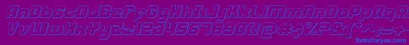 Weaponeersi Font – Blue Fonts on Purple Background