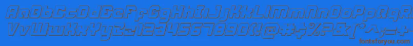 Weitere Informationen zur Weaponeersi-Schriftart Weaponeersi-Schriftart – Braune Schriften auf blauem Hintergrund