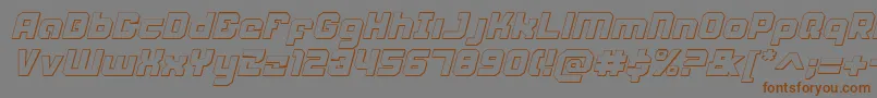 フォントWeaponeersi – 茶色の文字が灰色の背景にあります。