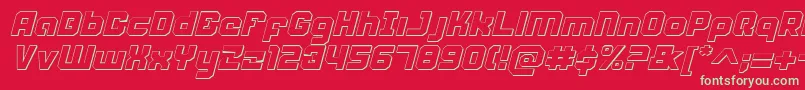 フォントWeaponeersi – 赤い背景に緑の文字