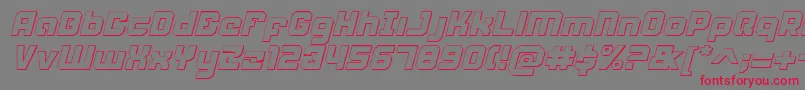 Weaponeersi-Schriftart – Rote Schriften auf grauem Hintergrund