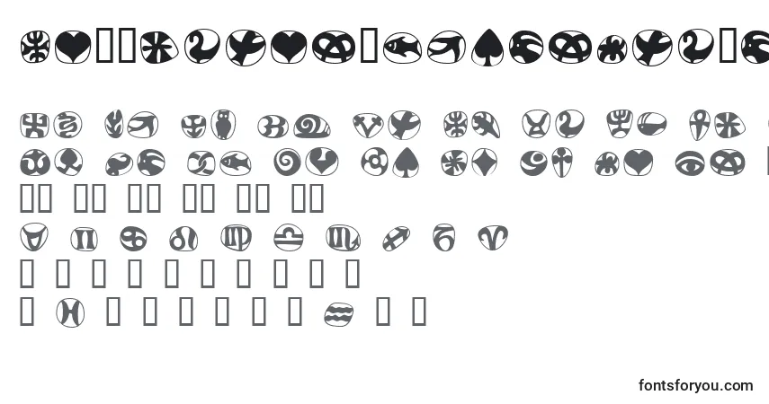 Czcionka FrutigersymbolsRegular – alfabet, cyfry, specjalne znaki