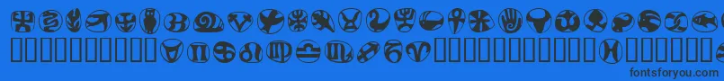 Шрифт FrutigersymbolsRegular – чёрные шрифты на синем фоне