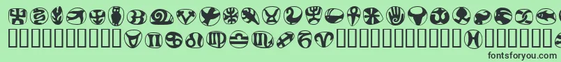 FrutigersymbolsRegular Font – Black Fonts on Green Background