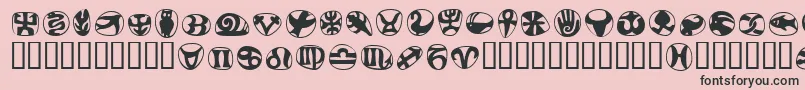Шрифт FrutigersymbolsRegular – чёрные шрифты на розовом фоне