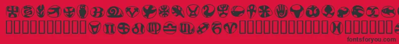 Шрифт FrutigersymbolsRegular – чёрные шрифты на красном фоне