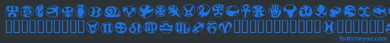 FrutigersymbolsRegular Font – Blue Fonts on Black Background