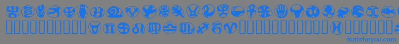 フォントFrutigersymbolsRegular – 灰色の背景に青い文字