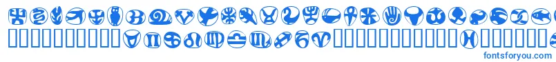 フォントFrutigersymbolsRegular – 白い背景に青い文字
