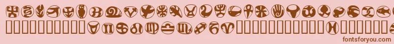 FrutigersymbolsRegular Font – Brown Fonts on Pink Background