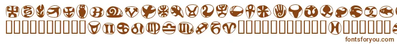 フォントFrutigersymbolsRegular – 白い背景に茶色のフォント
