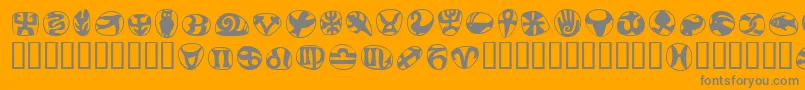 Шрифт FrutigersymbolsRegular – серые шрифты на оранжевом фоне