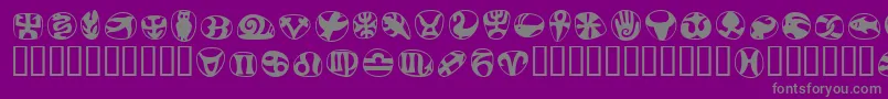 Шрифт FrutigersymbolsRegular – серые шрифты на фиолетовом фоне