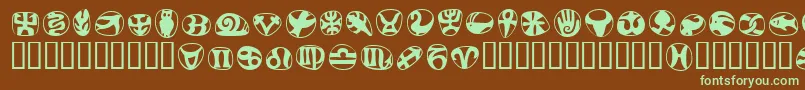 FrutigersymbolsRegular Font – Green Fonts on Brown Background