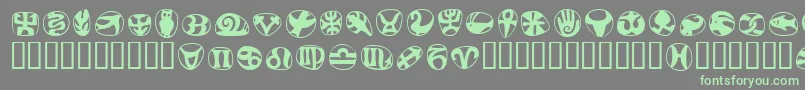 FrutigersymbolsRegular Font – Green Fonts on Gray Background