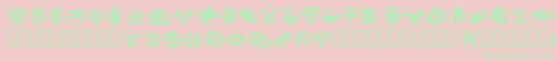 フォントFrutigersymbolsRegular – ピンクの背景に緑の文字