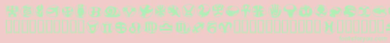 FrutigersymbolsRegular Font – Green Fonts on Pink Background