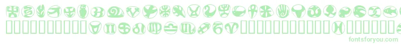 FrutigersymbolsRegular-fontti – vihreät fontit valkoisella taustalla