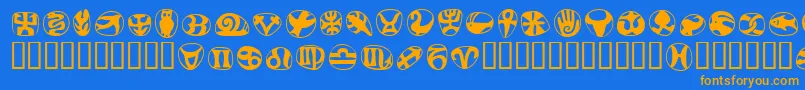 FrutigersymbolsRegular Font – Orange Fonts on Blue Background