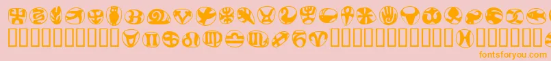 FrutigersymbolsRegular Font – Orange Fonts on Pink Background