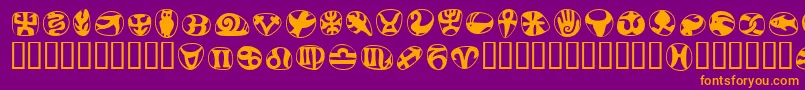 Шрифт FrutigersymbolsRegular – оранжевые шрифты на фиолетовом фоне