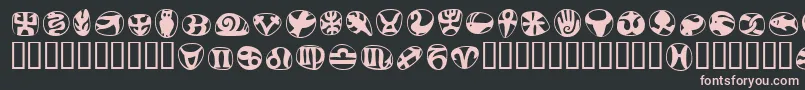 Шрифт FrutigersymbolsRegular – розовые шрифты на чёрном фоне