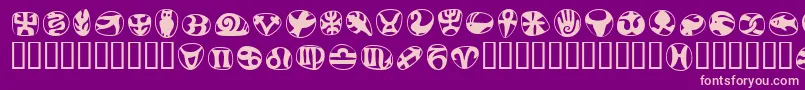 FrutigersymbolsRegular Font – Pink Fonts on Purple Background