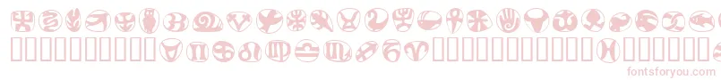 Fonte FrutigersymbolsRegular – fontes rosa em um fundo branco