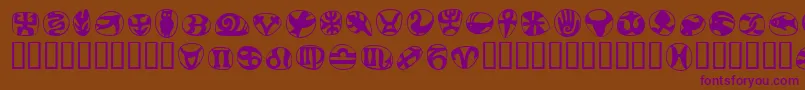 FrutigersymbolsRegular Font – Purple Fonts on Brown Background