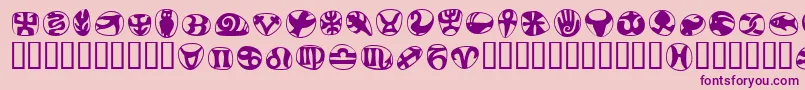 フォントFrutigersymbolsRegular – ピンクの背景に紫のフォント