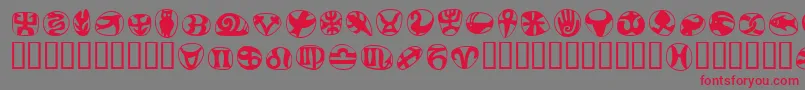 FrutigersymbolsRegular Font – Red Fonts on Gray Background