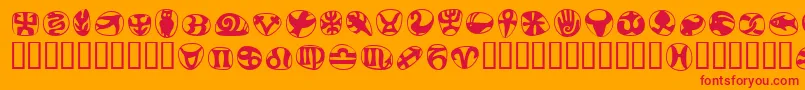 Шрифт FrutigersymbolsRegular – красные шрифты на оранжевом фоне