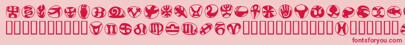 FrutigersymbolsRegular Font – Red Fonts on Pink Background