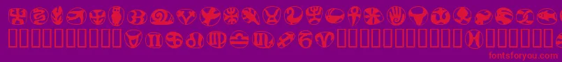 Шрифт FrutigersymbolsRegular – красные шрифты на фиолетовом фоне