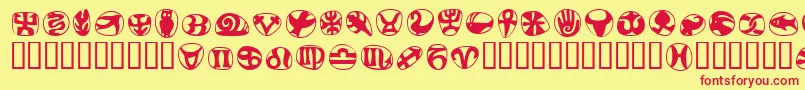 Шрифт FrutigersymbolsRegular – красные шрифты на жёлтом фоне