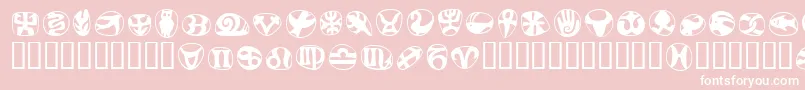 フォントFrutigersymbolsRegular – ピンクの背景に白い文字