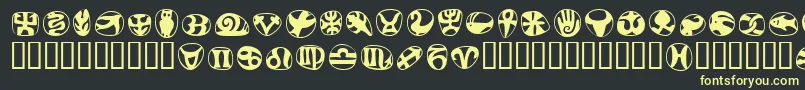 FrutigersymbolsRegular Font – Yellow Fonts on Black Background