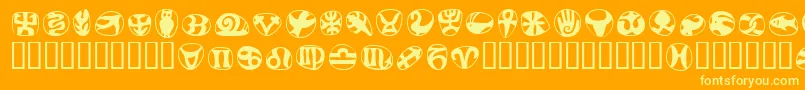 FrutigersymbolsRegular Font – Yellow Fonts on Orange Background