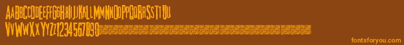 Chiefscare Font – Orange Fonts on Brown Background