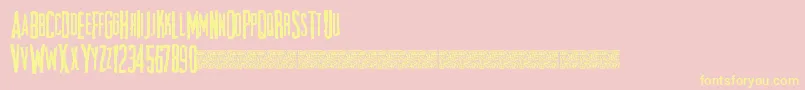 Chiefscare-Schriftart – Gelbe Schriften auf rosa Hintergrund