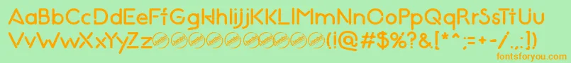 NightClub70sRegular Font – Orange Fonts on Green Background