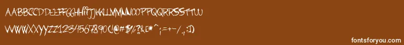 フォントBarbiesJalousSisters – 茶色の背景に白い文字